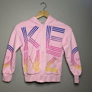 Kenzo Kids Girls Zip Up Pink Hoodie Size 10